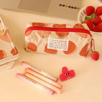 【Ягоди】 Оригинална чанта за писалки ръчна изработка, чанти за съхранение на храни на разположение, скъпа молив случай, офис консумативи за училища и офиси