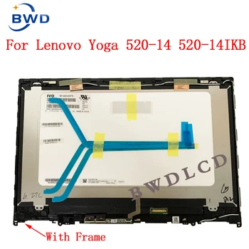 чисто нов 14,0 За Lenovo Yoga 520 14 80X8 80ym 520-14IKB LCD Сензорен дисплей и Цифров Преобразувател в събирането на PN ST50Q37994 5D10N45602