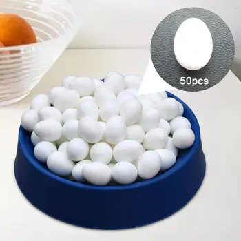 50 бр. аксесоари за инкубация изкуствени режийни яйца с бял цвят