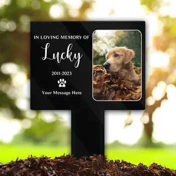Паметен знак за домашни любимци, поръчка, Подаръци за Memoria, Персонални паметник брой за кучета и котки, подарък от загуба на домашни любимци, спомен, Градински интериор