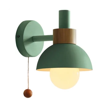Лампа за Преминаване На Верандата Хола В Скандинавски Минималистичном Стил, Съвременната Нощна лампа За спални, монтиран на стената лампа Macaron (Зелен)