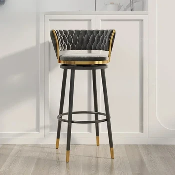 Луксозни трапезни бар столове в скандинавски стил, въртящи кухненски стол за грим, тоалетка, Модерен ресторант Tabouret De Бар, мебели за дома WKBC