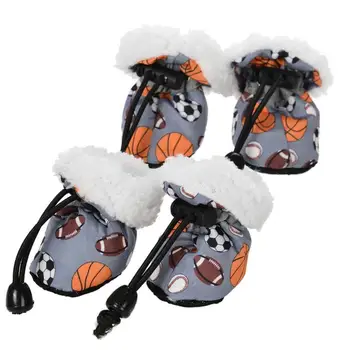 Зимните ботуши за кучета, 4 бр. Универсални обувки за защита на лапите, стоки за кучета в студено време, немска овчарка, Доберман