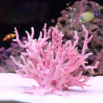 Изкуствено градините или коралово растение Подводен Воден украшение Имитация аквариумной смола Изкуствен аквариум за риби Розова украса от имитация на корала