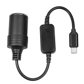 1бр TYPE-C От 5 До 12 В Запалката USB Мъжки Към Женски Адаптер за запалката на колата Конвертор Аксесоари За Автомобилна Електроника