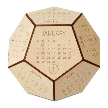Дървена настолен календар в 2024 година, календар с шестигранными на кубчета, Забавни подаръци под формата на бял слон за възрастни, Офис подаръци за колеги за Коледа