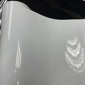 50X150/200/300/ 600 см Висококачествена Блестящ Гланц Бял Винил Фолио Без въздушни Мехурчета Лъскава бяла Автомобили Фолио За Увиване на Колата Стикер на автомобилна стикер
