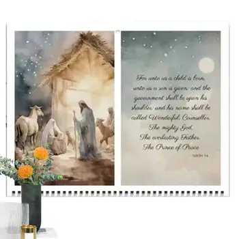 Стенен календар Jesus Art в 2024 година, Календар-плакат с Исус, 11,4 X 8,3 инча, Християнската вяра на тема Исус, Плановик на 12 месеца, Подарък, Календар