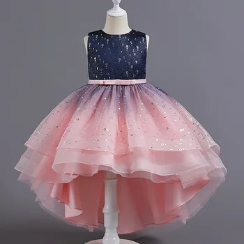 Принцеса рокля с пайети за момичета в цветенце, Детско Сватбена Рокля за Коледното Парти, Рокля С Влак за Деца-тийнейджъри, Елегантна Рокля за деца от 3 до 15 години
