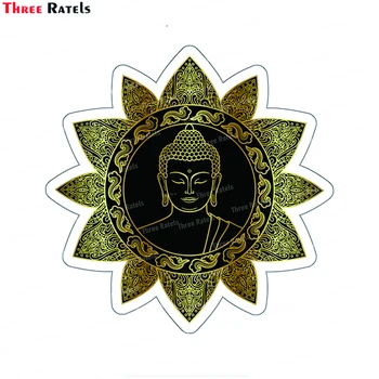 Стикер Three Ratels J998 с Преговарящите на Буда, златна и черна стикер за телефон, прозорци, лаптоп или декор от Дзен Фънки Things