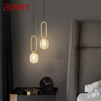 Модерен месинг окачен лампа БЪНИ, led златен мед окачен лампа, Творчески Декоративна лампа за дома, хол, спалня