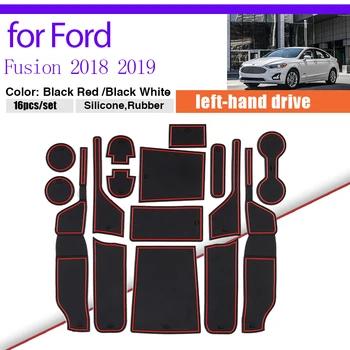 Вратата Бразда Прахоустойчив Подложка за Ford Fusion MONDEO 2018 2019 Гума Противоскользящий Мат поставка за Чаши Слот За Врата за Съхранение на Sticke Auto Rug