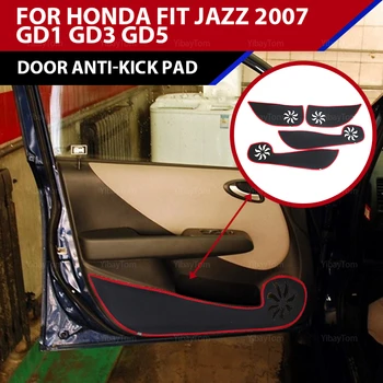 висококачествена Автомобилна Врата Против Kick Pad стикер, защитен мат Полиестер Страничния Край на Защитния килим за Honda Fit (Jazz 2007 GD1 GD3 GD5