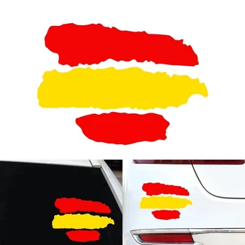 Креативни стикери с флага на Испания премиум-клас, водоустойчив светлоотразителни графични стикер за автомобил, камион, велосипед, мотоциклетни каски, Хладилник