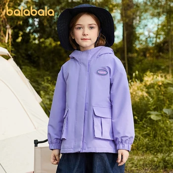 Balabala, Палта за момичета 2023, Ежедневни облекла, Есен Нов Топ с качулка, Модерно яке