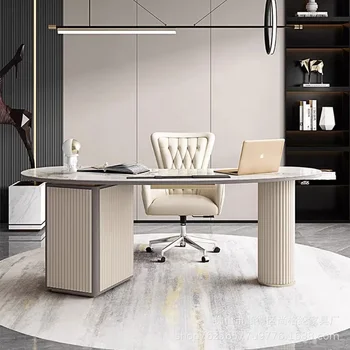 Италиански лесен луксозен минималистичен маса от шисти комбинация от офис на бюрото и стола на компютъра часа минималистичен бюро