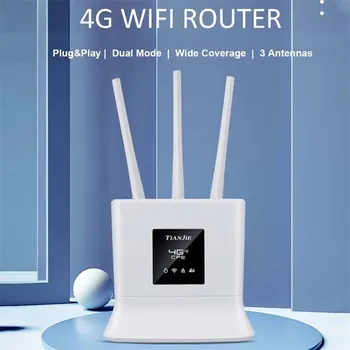 TIANJIE 4G Wifi рутер Сим Карта Безжичен модем за IP камери Външна точка за достъп по LAN WAN Адаптер с външна антена