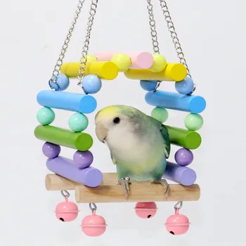 Хамак цвят папагал играчка за папагали, аксесоари за птици, люлки за папагали, Цветно стълбищно пръстен, средни и малки играчки за папагали, приставная стълба