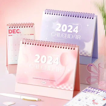 Календар на 2024 година Креативен минималистичен Календар Украса на работния плот на ученика офис Преносими месечен календар за запис на събития