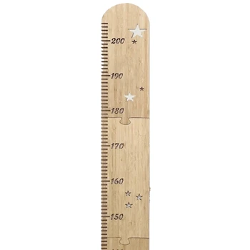 Свързана дървена линийка за детска стая в стил мозайка Дървена линийка за измерване на ръст звезди Състав по височина