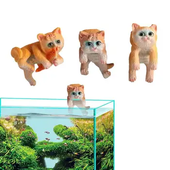 Украса за аквариум с кошачьими рибки, екологични и трайни украшение във формата на котка, удобно настаняване декоративни аксесоари за аквариуми