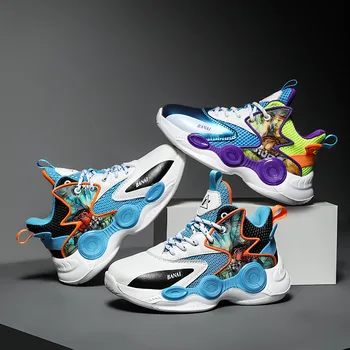 Баскетболни обувки за деца, маратонки, нескользящая детски спортни обувки на дебела подметка, нови обувки за треньор по баскетбол за момчета