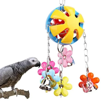 Папагали, играчки за птици, Аксесоари за птици, Разноцветни мъниста, звънци, играчка-люлка на вълнообразни попугайчиков, Клетка за попугайчиков, Висящи играчки за клетка за клетки