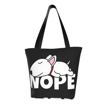 Рециклиране на Не, Пазарска чанта за кучета от порода териер, женски холщовая чанта през рамо, миещи чанти за пазаруване на продукти