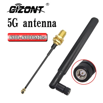 Антена 5G ненасочено гума прът с висок коефициент на усилване, сгъване игла антена с дълга линия на SMA 600-6000 Mhz, достъп IPEX за приемане на сигнали