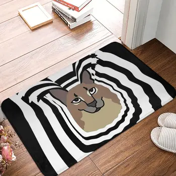 Голяма Плюшена котка Нескользящий килим с гипнозным модел Подложка за спални Подложка за баня Изтривалка за украса на входната врата