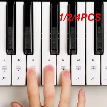 1/2 /4ШТ Клавиатури Етикети за пиано Прозрачна клавиатура за пиано от PVC, Електронна клавиатура за пиано, аксесоари за етикети с името, Забележка