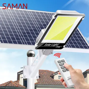 Слънчев, с монтиран на стената лампа SAMAN Уличен лампа с датчик за температурата на външното тяло Водоустойчива IP65 с дистанционно управление за Modern Garden Plaza
