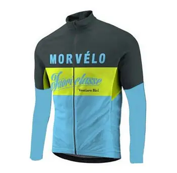 2023 Мъжка велосипедна фланелка Morvelo в ретро стил, джърси с дълъг ръкав, дрехи за колоездене Roap Ciclismo, Велосипедна фланелка, велосипедна облекло