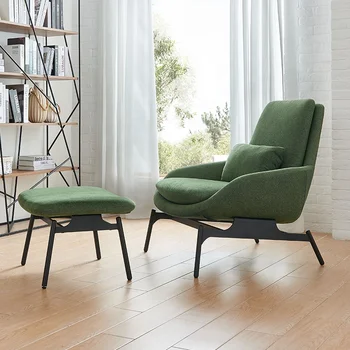 Модерно кресло за отдих на италианския дизайн, спалня, хол, разтегателен за мързелив почивка, на стол с пуфиком