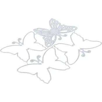 8шт Треска Пеперуда Щанцоване от въглеродна стомана 178 * 142 мм 3D Многослойни Режещи Удари Пеперуда Метално Бельо Украса Режещи Удари