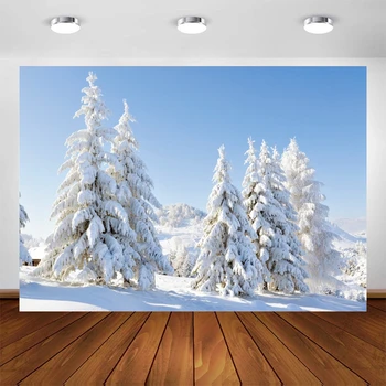 Коледен фон Yeele Снимка на новороденото Зимен горски пейзаж на Снежен фон Детска фотография фотографско студио Фотофон