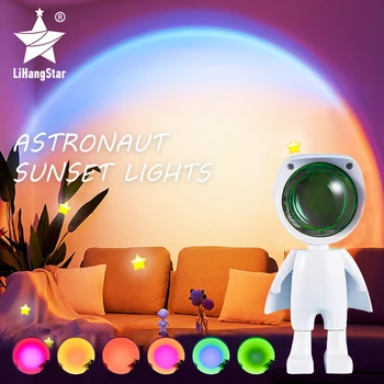 Led астронавт, светлина на залеза, проекция на дъгата, лека нощ, зареждане чрез USB, сензорно управление за декорация на спалнята и игри стая