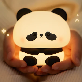 Панда Led нощна светлина USB Акумулаторна батерия Силиконов Поглаживающий Лампа за настроението Играчка във формата на животно Креативен Подарък за дете лека нощ с регулируема яркост