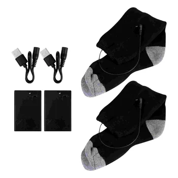 Чорапи Топли чорапи Мъжки ястия за крака за мъже с електрически перезаряжаемым топъл от полиестер и памук с подгряване