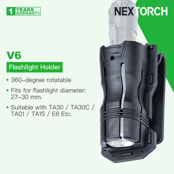 Двоен открит притежателя на фенерчето Nextorch V6, въртящи се на 360 °, быстрозажимной, подходящ за фенери с диаметър 27-30 мм, TA30C / TA15 и т.н