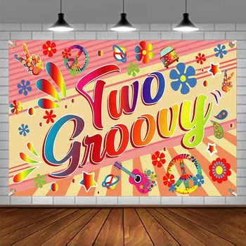 Два заводных фон за снимки в ретро стил хипи и бохо, банер, цветен знак, фонова стена за деца, продукти за декор на партита за момичета