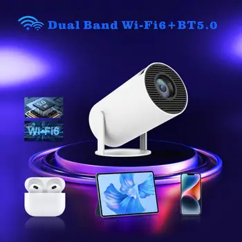 Magcubic Проектор Hy300 Android 11 Dual WiFi 6 200 ANSI Allwinner H713 BT5.0 1280*720P, Домашно Кино, Уличен Проектор