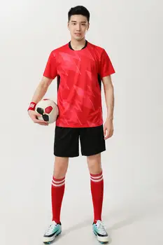 Адаптивни Быстросохнущий футболен тренировъчен костюм от полиестер за възрастни, Комплект Джърси