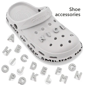 Окачване за обувки Croc, Блестящи кристали, букви кристална азбука, украси за обувки, гривна-слайдер, гривни, аксесоари Croc