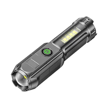 USB Акумулаторна батерия led фенерче Домакински мощен фенер С телескопическим увеличение, фенери на далечни разстояния, Уличен питейна фенерче