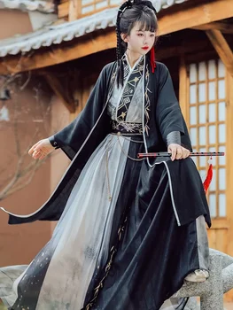 Китайското рокля Древен Ханфу Китайска Песен Национален стил Мъжки и Женски Традиционни рокли Бойни Изкуства Cosplay Костюм Кимоно Жена
