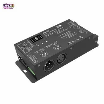 4CH D4-XE DMX Декодер PWM Контролер Без Трептене Плавно спиране на тока 12 В-36 В Цифров Дисплей 2000 Hz 500 Hz за RGB Led Лампи 8A/CH