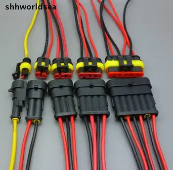 shhworldsea 30 комплекта Auto 1 2 3 4 5 6 P Пинов конектор HID гнездо с кабел Фланец Водоустойчив Тел Конектор
