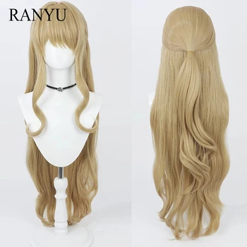 Перуки RANYU Genshin Impact Fontaine Navia Синтетични Дълги прави Къдрава коса ленено цветове за игра cosplay-перука за дневна партита