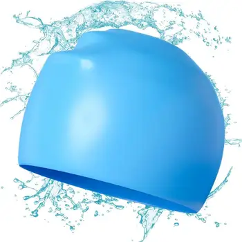 Силиконова шапка за плуване, водоустойчива силиконова шапка за плуване с защита на ушите, гъвкави нескользящие шапки за плуване за жени и мъже